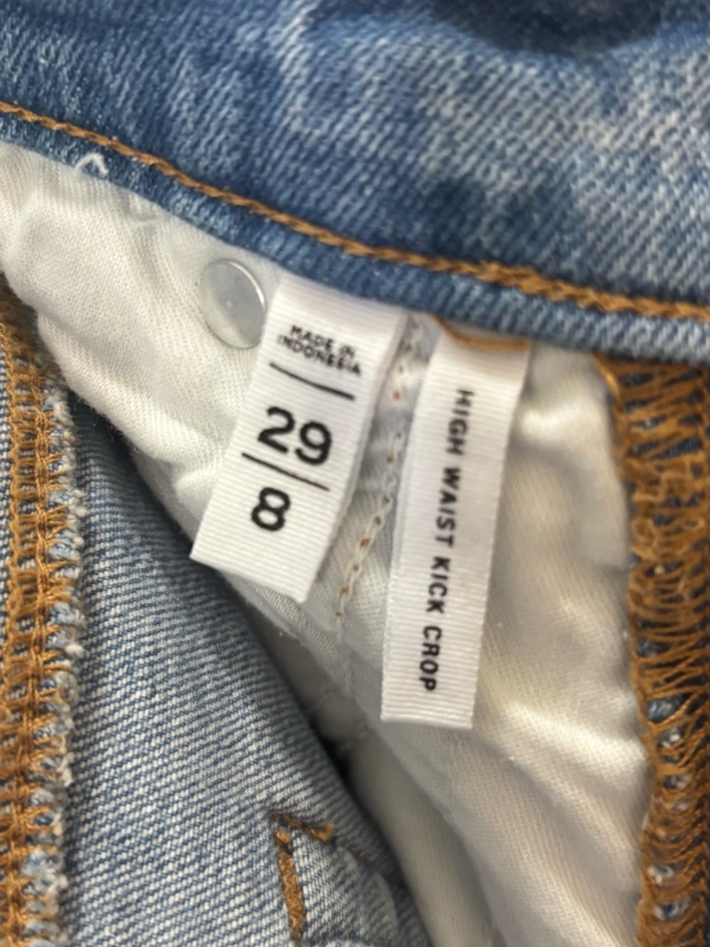 LOFT High Waist Light Wash Cropped Raw Hem Kick Crop Jeans Size-8(29) - Picture 4 of 5
